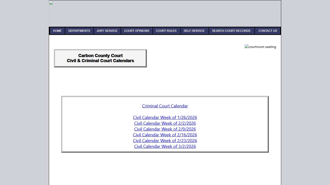 Carbon County Court Calendars